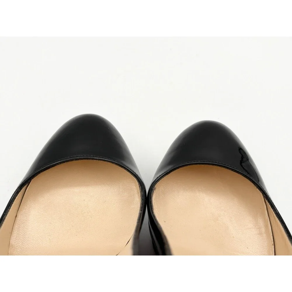 Christian Louboutin Bianca 140 Black Patent Leather Platform Heels Size EU 35
